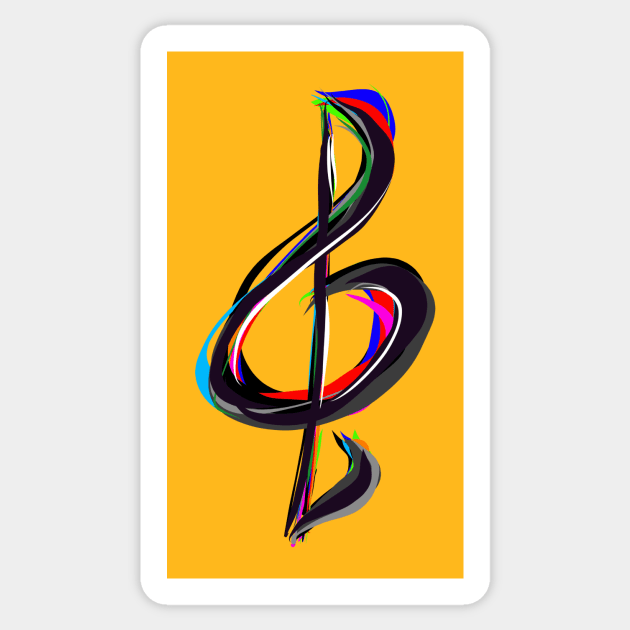 Painted Treble Clef Sticker by Dawn Anthes